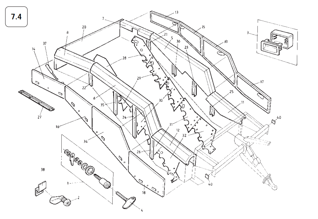 7.4 Doors, Guards and Wearplates (Open Front Machines - Up to 2011)